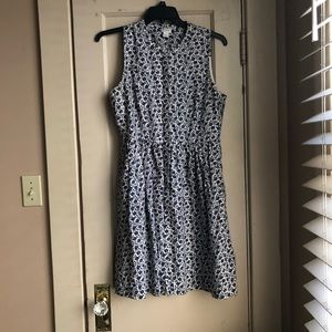 J. Crew Linen-Cotton Shirtdress in Blue Floral